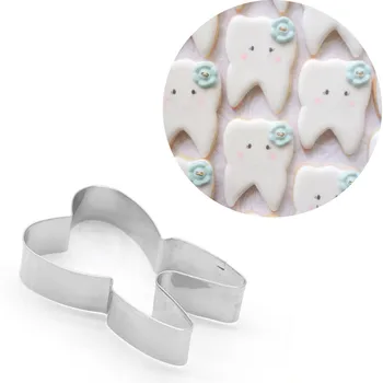 1 BUC Drăguț Formă Dinți din Oțel Inoxidabil Cutter Cookie Decorare Tort Fondant de Patiserie Biscuiți Instrumente de Copt Tort de Nunta Instrumente