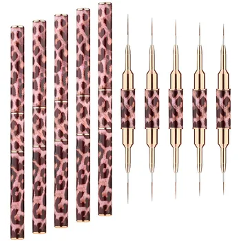1 buc Dublu Încheiat Nail Art Pensule de Imprimare Leopard Stil de Design de Unghii Striping Linie Desen Stilou pentru Alungite Lungă Linie Subțire Detaliu