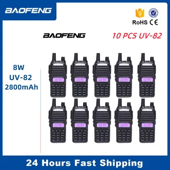 10/2 buc 100% Original BaoFeng Walkie Talkie UV-82 8W Dual Band 136-174&400-520MHz 2-Way Radio Cu 2800mAh Baterie de Emisie-recepție