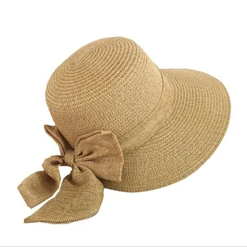 2018 Femei Pălărie de Soare Funda Mare Margine Largă Floppy Pălării de Vară Pentru Femei Beach Panama Paie Pălărie Găleată Soare Vizieră de Protecție Femme Capac