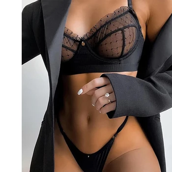 2022 Zburli Dantelă Lenjerie Sexy pentru Femei Lenjerie de corp Transparent Scurt de Îngrijire a Pielii Seturi Sexy de Dantelă Sutien Scurtă Seturi Erotic Intim