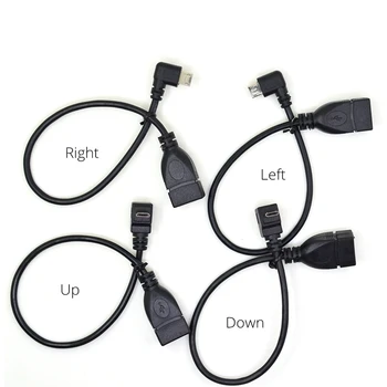 20CM 90 de Grade la Dreapta și la Stânga și în Sus și în Jos în Unghi Micro USB 2.0 5Pin Male la USB 2.0 O Femeie Extensie conector Adaptor OTG cablu