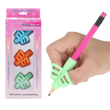 3Pcs/Set Creion Moale de Siliciu Prindeți cu Două Degete Pix cu Gel Mânere pentru Copii Scris de Instruire Corecție Instrument Pixuri Exploatație pentru Copii Cadouri