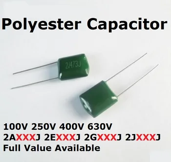 50PCS 100V 2A103J 2A153J 2A223J 2A123J 2A273J 2A333J 2A393J 2A473J condensator Poliester 0.0/10/33/39/47/15/22/12/27/NF/UF