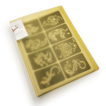 59 BUC 10 Pagini format A4 Tatuaje Temporare Stencil Carte cu de Înaltă Calitate, Brosura Henna carte pentru pictura lup dragon animale