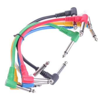 6Pcs/Set Chitara Piese Colorate Mufă în Unghi Cablu Audio Conduce de Patch-uri, Cabluri pentru Chitara Pedale de Efect