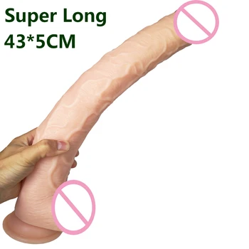 AMABOOM 43*5 cm Super mult vibratoare imense pentru femeile cu ventuza cal realist vibrator super moale de grosime mare penisului penis artificial Jucarii Sexuale