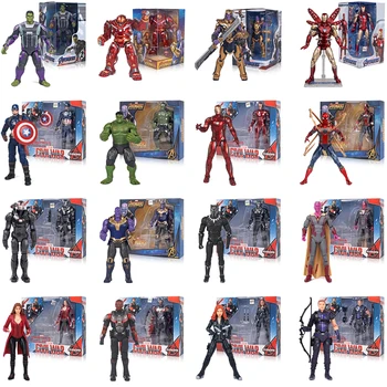Autentic 17CM Marvel Avengers Endgame Super Heroes Iron Man, Black Panther SpiderMan, Captain America de Acțiune Figura Model de Jucării pentru Copii