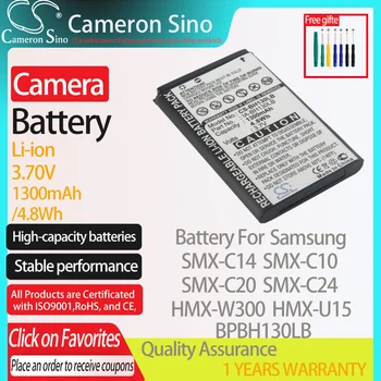 CameronSino Baterie pentru Samsung SMX-C14 SMX-C10 SMX-C20 SMX-C24 HMX-W300 HMX-U15 se potrivește Samsung BPBH130LB Baterii aparat de fotografiat Digital