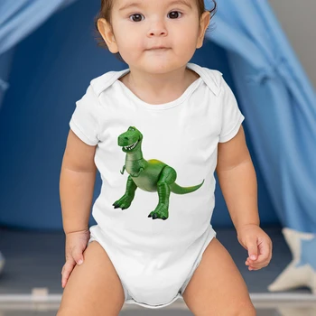 Copilul Băiat Bodysuit Rex Dinozaur Verde Tipărite Băiețel Nou-născut Haine Disney Toy Story Desene animate Salopetă Corpul Copilului Baieti
