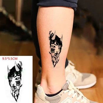 Impermeabil Tatuaj Temporar Autocolant Fata Demon corn de Rinocer arta corpului Flash Tatuaj Fals Tatuaj pentru Femei Barbati