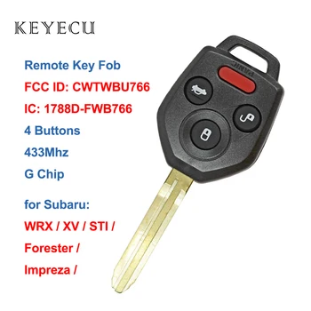 Keyecu CWTWBU766 G Cip Telecomanda Auto breloc Cu 4 Butoane 433MHZ pentru Subaru XV Crosstrek STI WRX Impreza Forester, IC: 1788D-FWB766