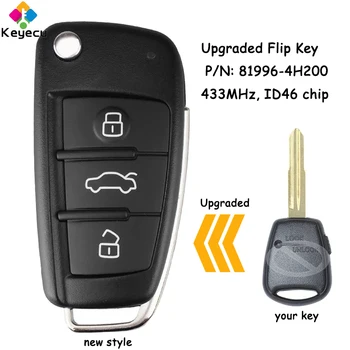 KEYECU de Înlocuire Actualizat Flip-Telecomanda Cheie Auto Cu 433MHz ID46 Chip pentru Hyundai H1 Din ZA Fob P/N: 95431-4H300
