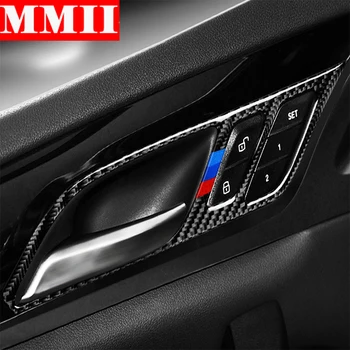 Masina Decoratiuni Interioare Turnare M Performance din Fibra de Carbon Mâner de Ușă Cadru Trim Autocolant Pentru BMW G01 G08 G02 X3 X4 2018-2020
