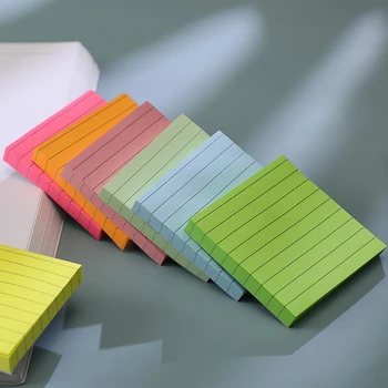 MOHAMM 100 de Coli Fluorescent Auto Stick Note cu Linii pentru A Face Lista de Planificatorii de Școală, Rechizite de Birou Papetărie