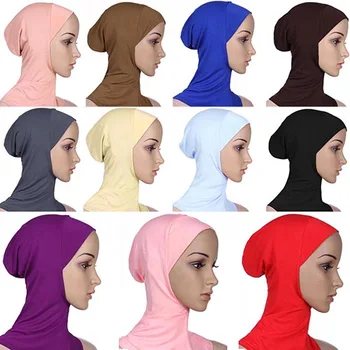 Musulman Plin Coperta Interioară Femei Hijab Capac Islamic Underscarf Gât Cap Capota Pălărie Femei Eșarfă de Cap Turbane Hijab Capace Islamic