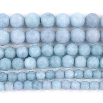 Naturală Mată Albastru Acvamarine de Piatră Rotunde Margele Vrac Pentru a Face Bijuterii 6/8/10mm DIY Brățară Colier