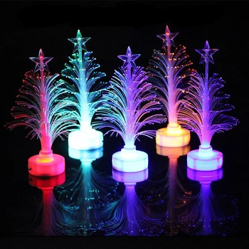 Nou 1 buc Pom de Crăciun Lampa cu LED-uri Colorate Fibra Optica Veioza Copii de Crăciun Cadou de Crăciun de Decorare Lumina de Noapte-Up Jucărie