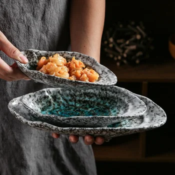 Oyster Shell Plăci Creative Shell Forma De Tacamuri Din Ceramică Feluri De Sushi Sashimi Gustări Placa Restaurant Japonez Decorarea Fel De Mâncare