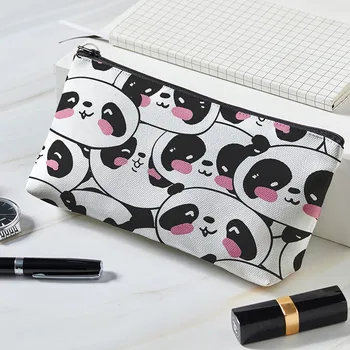 Panda Tipărite Machiaj Sac de Poliester Sac de Cosmetice pentru Femei este necesar Husă Cu Fermoar aparat de Ras Pungi de Kit de Lux Om Geanta de Voiaj