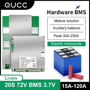 Qucc BMS 20 de ani 30A 40A 50A 60A. 100A, 120A 18650 Baterie Litiu Bord de Protecție 72V BMS cu LED Echilibru Lumină de Control al Temperaturii