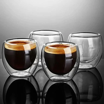 Rezistente la căldură, cu Perete Dublu Împușcat Vin Pahar de Bere Cafea Espresso Cup Set de Ceai de Cupa en-Gros Cadou mai Noi