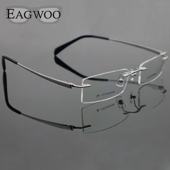 Titan pur Ochelari fără ramă Optică Cadru de Prescriptie de Ochelari Fara rama Ochelari Pentru Bărbați ochelari 11090 Slim Templu