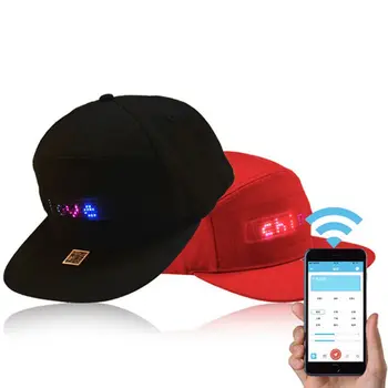 Unisex Bluetooth LED-uri APP Telefon Mobil Controlat Șapcă de Baseball Alegeți Afișare Mesaj de Bord Hip Hop Street Snapback Cap