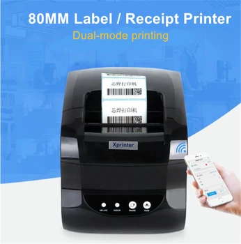 Xprinter 2 in 1 Eticheta Imprimanta de coduri de Bare 365B Autocolant USB BT Cod QR Imprimante 20mm la 80mm Termică Primirea Facturii Eticheta adezivă de Hârtie