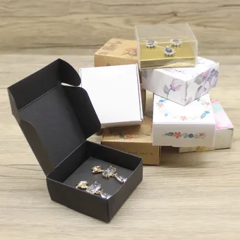 ZerongE bijuterii DIY 10box+10inner card colier cercei cutie de ambalaj de hârtie de bijuterii pandantiv display pachet cutie