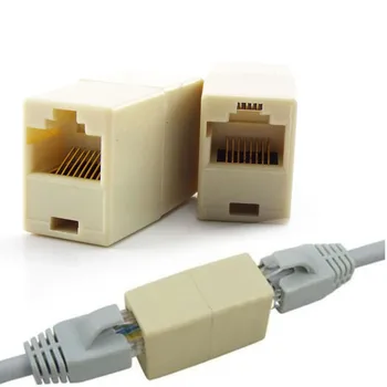 2/5/10 Rețea Ethernet Cuplaj RJ45 feminin Extender Cablu de Rețea LAN Conector priză Dublă Capul Drept Cablu Lan Joiner S1