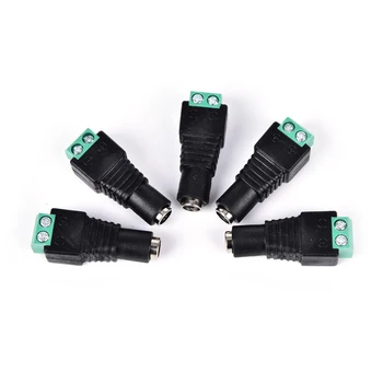 5pcs/lot de sex Feminin SAU Masculin DC Conector cu Șurub de Fixare Tip DC Adaptor pentru conexiune benzi cu led-uri 2.1 mm x 5.5 mm