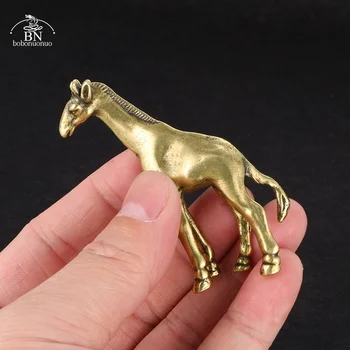 Alama Antic Girafa Mica Statuie Desktop Ornament De Epocă Figurine De Animale Miniaturi Meserii Decor Decor Acasă Accesorii