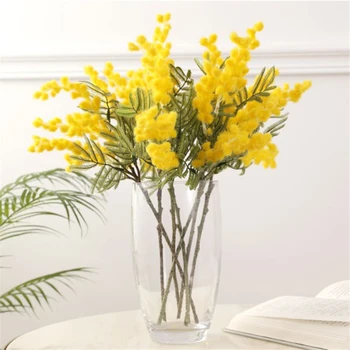 Aur Salcam Flori Artificiale pentru Decorarea Mimoza, Floare de Cires Decoratiuni de Nunta Cameră Ornamente False Plante