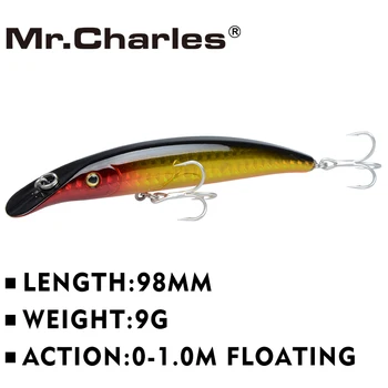 Domnul Charles CMC009 de Pescuit Nada 98mm/9g 0-1.0 m Plutitoare Super POPPER Swimbait Crankbait Iscas Leurre Vibrații Plastic