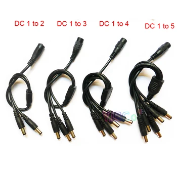 Mufa de Alimentare DC 5.5*2.1 mm Cablul de Alimentare DC 1 de sex Feminin pentru a 2/3/4/5 Plug de sex Masculin Splitter Adaptor pentru Securitate CCTV aparat de Fotografiat și Benzi cu LED-uri