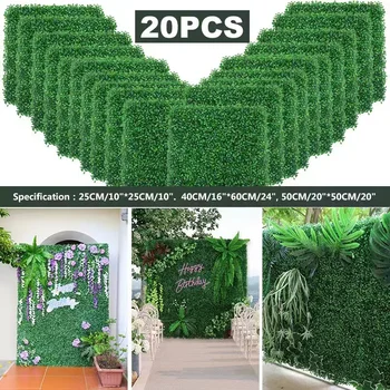 Plante artificiale Iarbă Panou de Perete Cimișir Speculative Verdeață Protectie UV Verde Decor Gard de Intimitate Curte Ecran Nunta