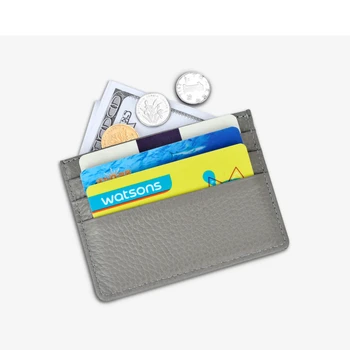 Titularul Cardului de Credit Genuine Piele de Vacă Carte de IDENTITATE Titular Bomboane de Culoare de Card de Credit Bancar Cutie de Cadou Multi Slim Slot Card Caz Portofel