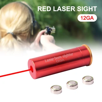 (În Baterie) Roșie de Vânătoare Dot Laser Purtat la Vedere Calibru 12 Baril Cartuș Plictisesc Sighter Pentru 12GA Calibru Laser Colimator 635-655nm